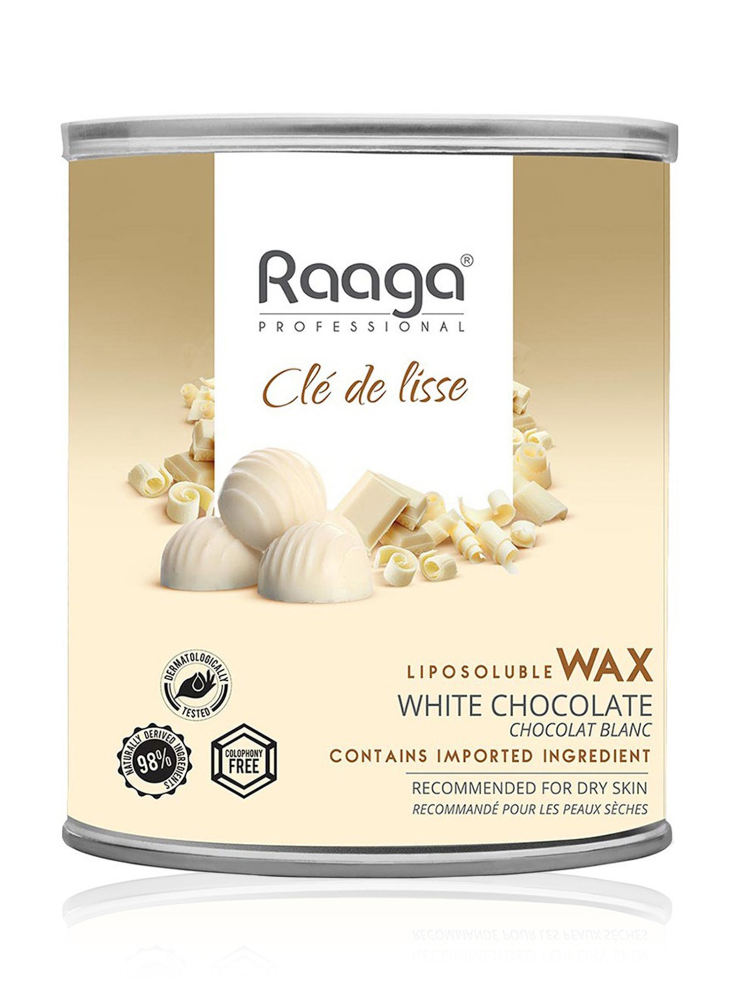 Raaga Professional Cle de Lisse White Chocolate Liposoluble Wax - 800 ml