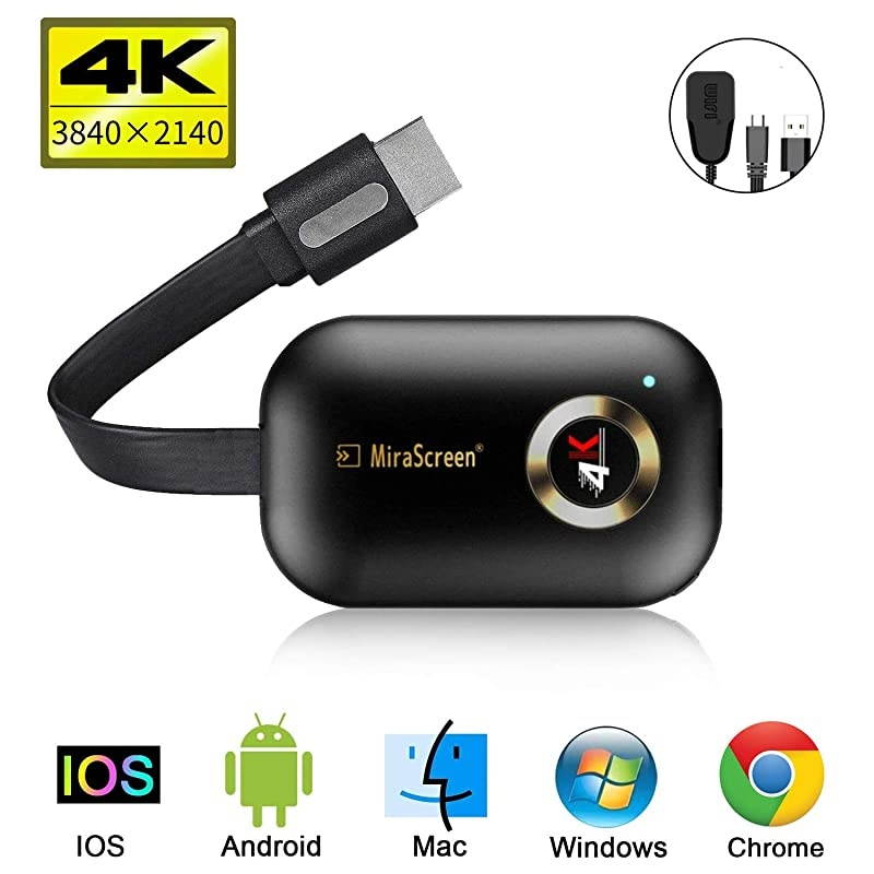 Display Dongle Adapter 5GHz+24GHz WiFi Portable Display Receiver 1080P HDMI Screen Mirroring Compatible with MiracastAirplayAndroidiOSiPhoneiPadMacPCTVMonitor