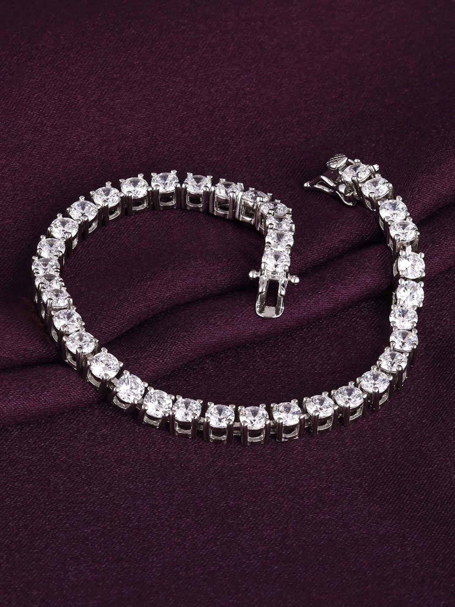 GIVA 92.5 Sterling Silver Sparkly Elegant Bracelet for Women