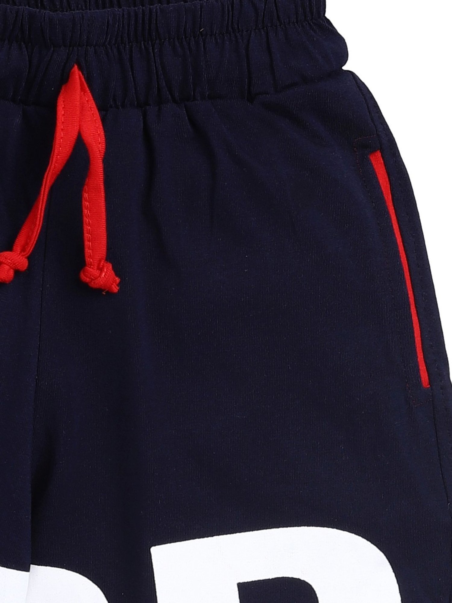 Todd N Teen Kids Red & Navy Cotton Printed Bermunda