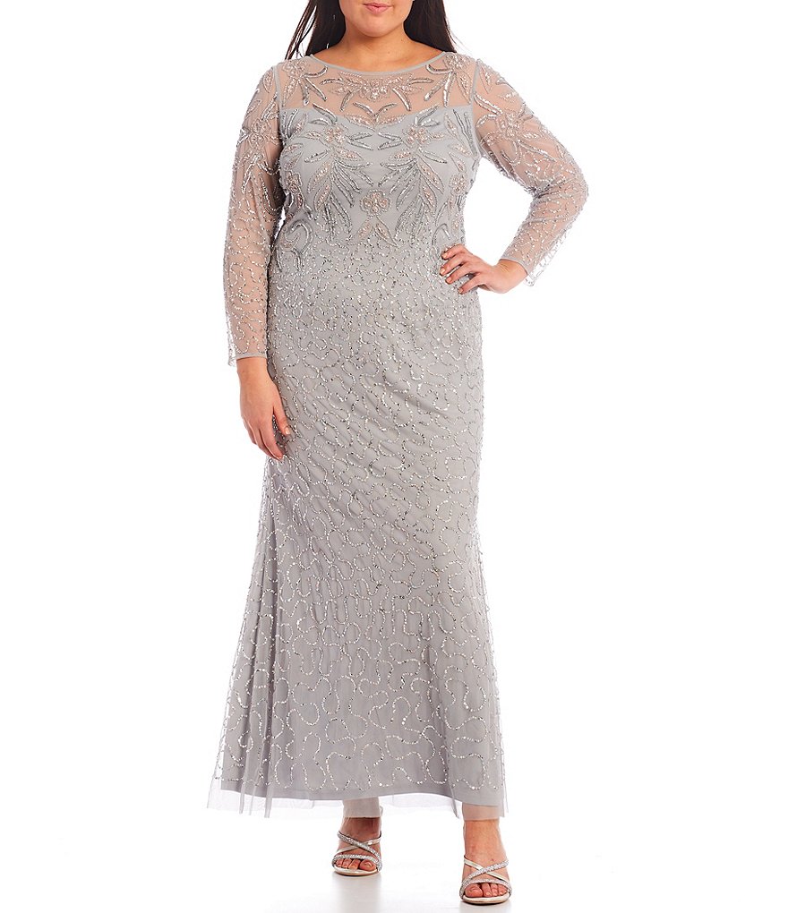 Jessica Howard Plus Size Crew Neck 3/4 Sleeve Printed Trapeze Dress