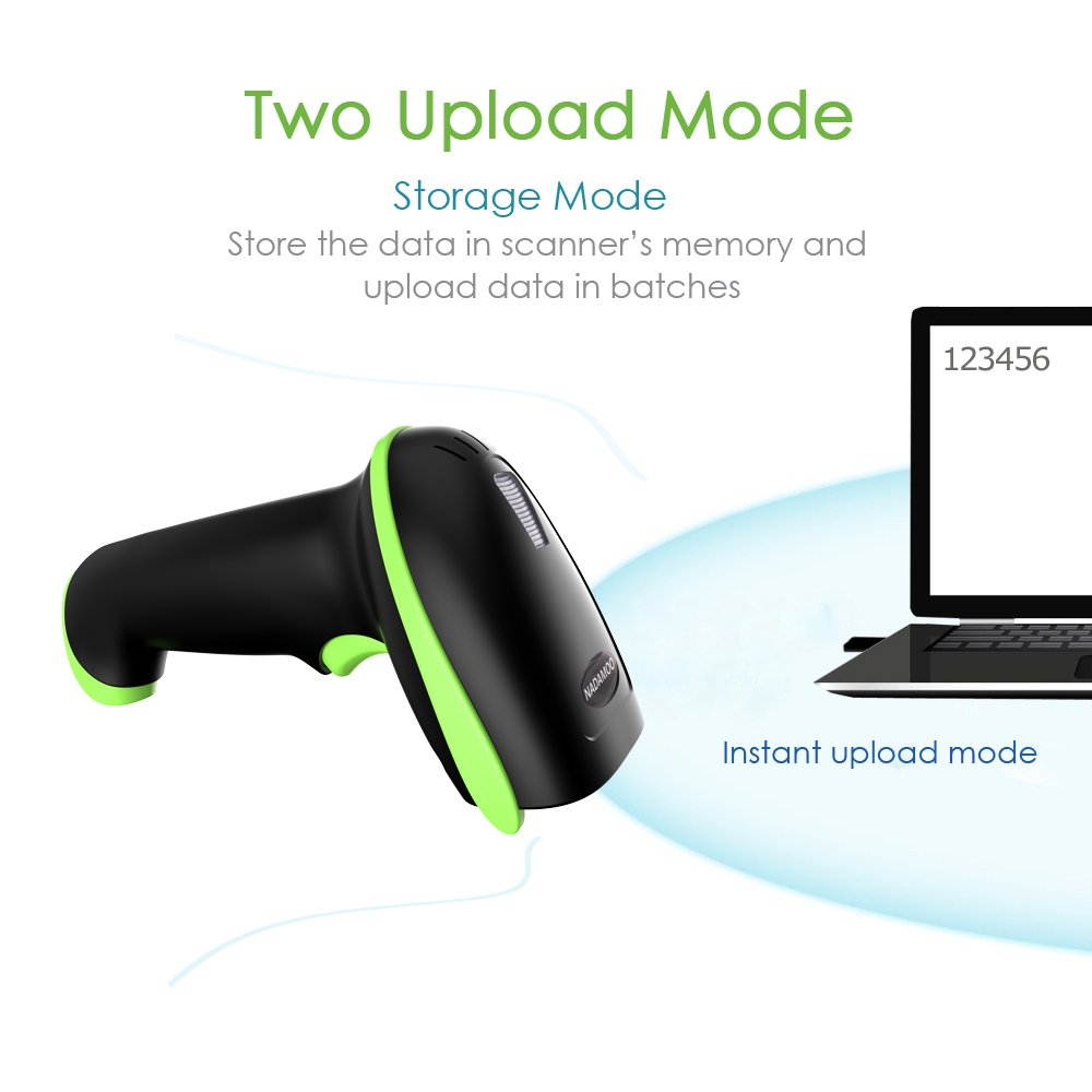 Wireless 2D Barcode Scanner, 3 in 1 Compatible with Bluetooth Function & 2.4GHz Wireless & Wired Connection, Connect Smart Phone, Tablet, PC, USB Image Bar Code Reader For QR PDF417 Datamatrix