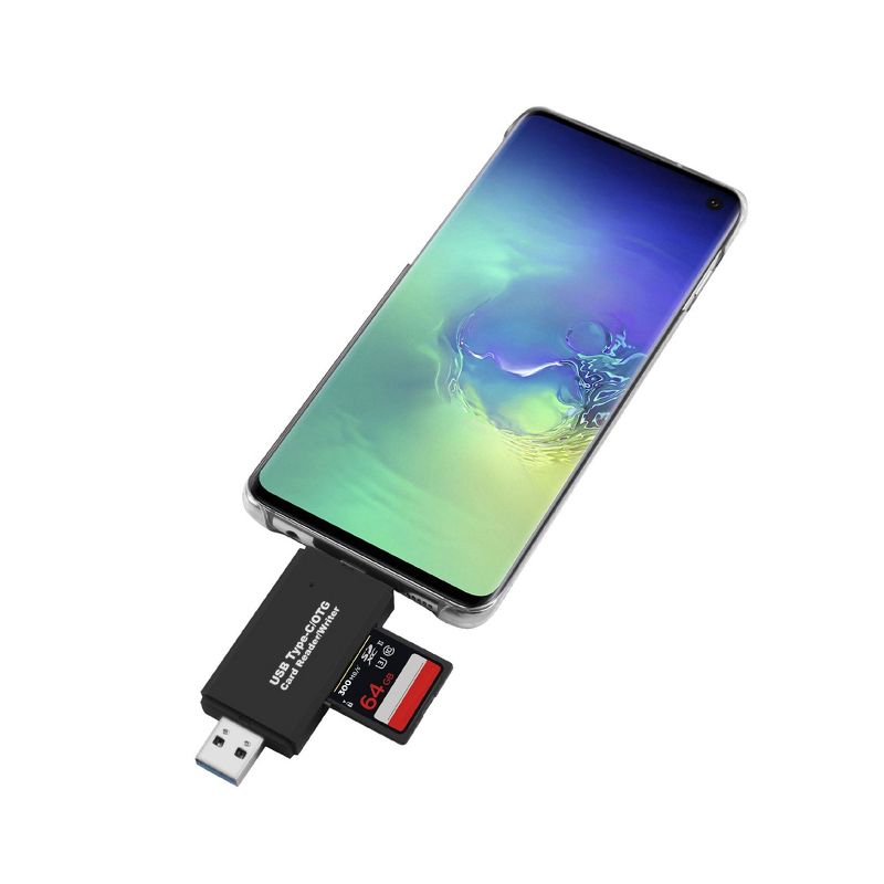 USB Type C SD Card Reader, USB 3.0 TF SD Card Reader OTG Adapter for SDXC, SDHC, MMC, RS-MMC, Micro SDXC, Micro SD, Micro SDHC Card and UHS-I Cards