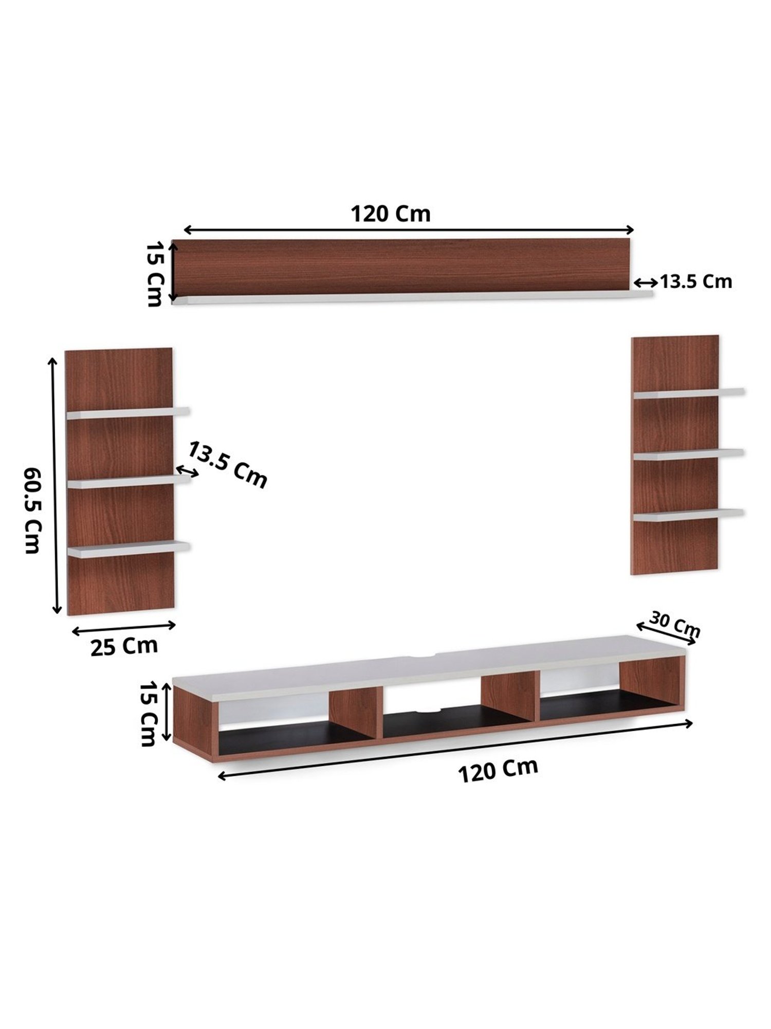 Delite Kom Eli Acacia Dark & Flowery Wenge Engineered Wood TV Entertainment Unit