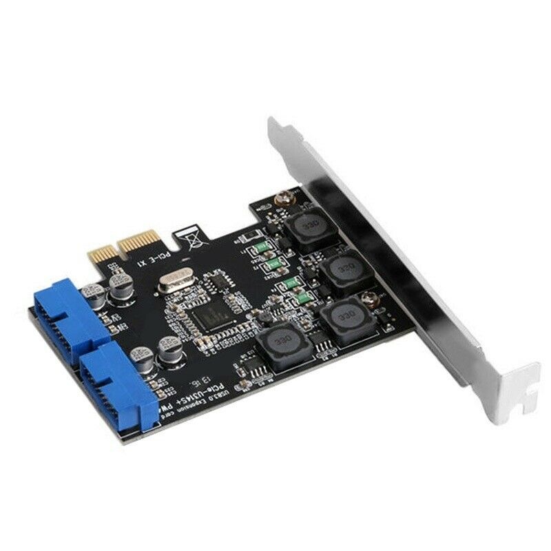 2 Ports PCI-E to USB 3.0 HUB PCI Express Expansion 19pin Header Card Adapter