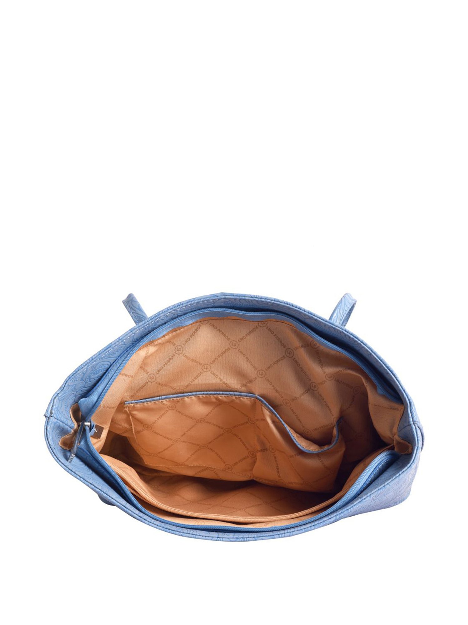 Lino Perros Blue Textured Medium Tote Handbag