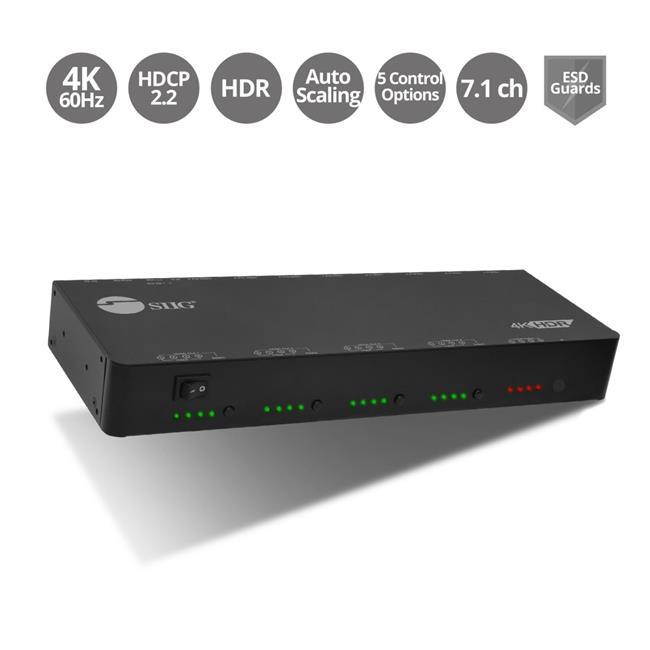 Siig CE-H24W11-S1 4 x 4 HDMI 2.0 4K HDR Matrix Switch with Cloud Control