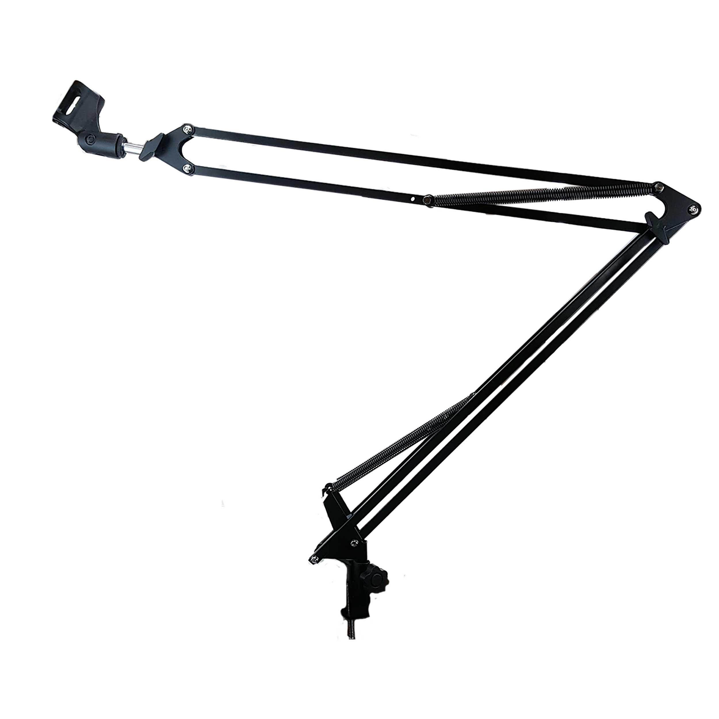 Nady DBMS-19 Desktop Boom Microphone Stand - Use it for podcasts or radio transmissions, sturdy metal frame, includes mounting brackets and microphone clip