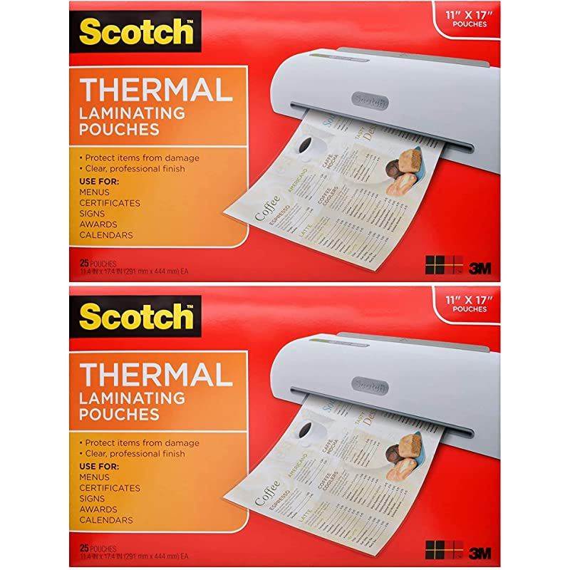 Thermal Laminating Pouches, 11.45 x 17.48-Inches, 25-Pouches (TP3856-25) 2 Pack