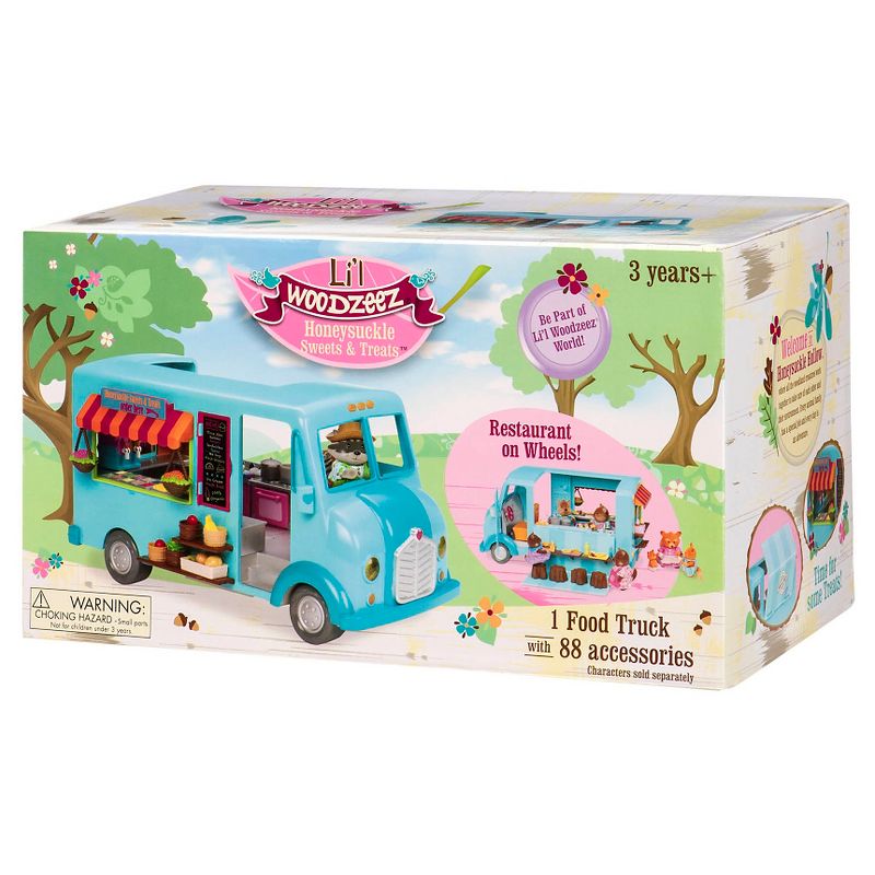 Li'l Woodzeez Toy Food Truck with Accessories 89pc - Honeysuckle Sweets & Treats