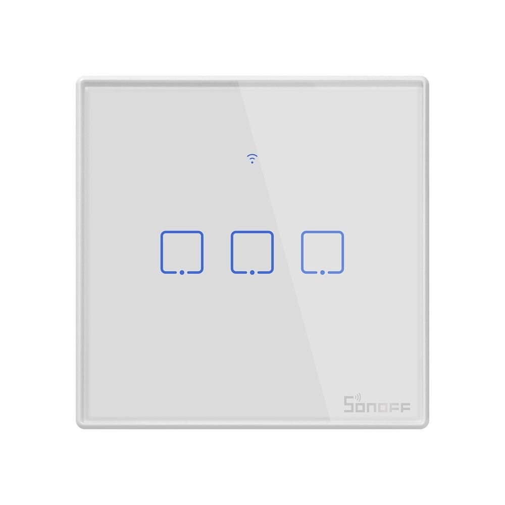 Sonoff T2 Touch 86mm Tempered Glass Panel Wall Switch Smart Home Light Touch Switch, Compatible AC