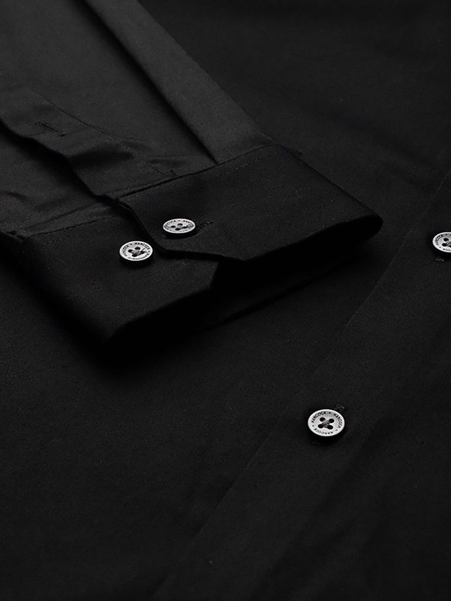 Hancock Black Slim Fit Solid Shirts