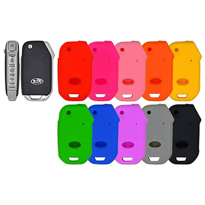 Protective Silicone Rubber Keyless Entry Remote Fob Case Skin Cover for select 4 Button Kia Remotes 95430M6000