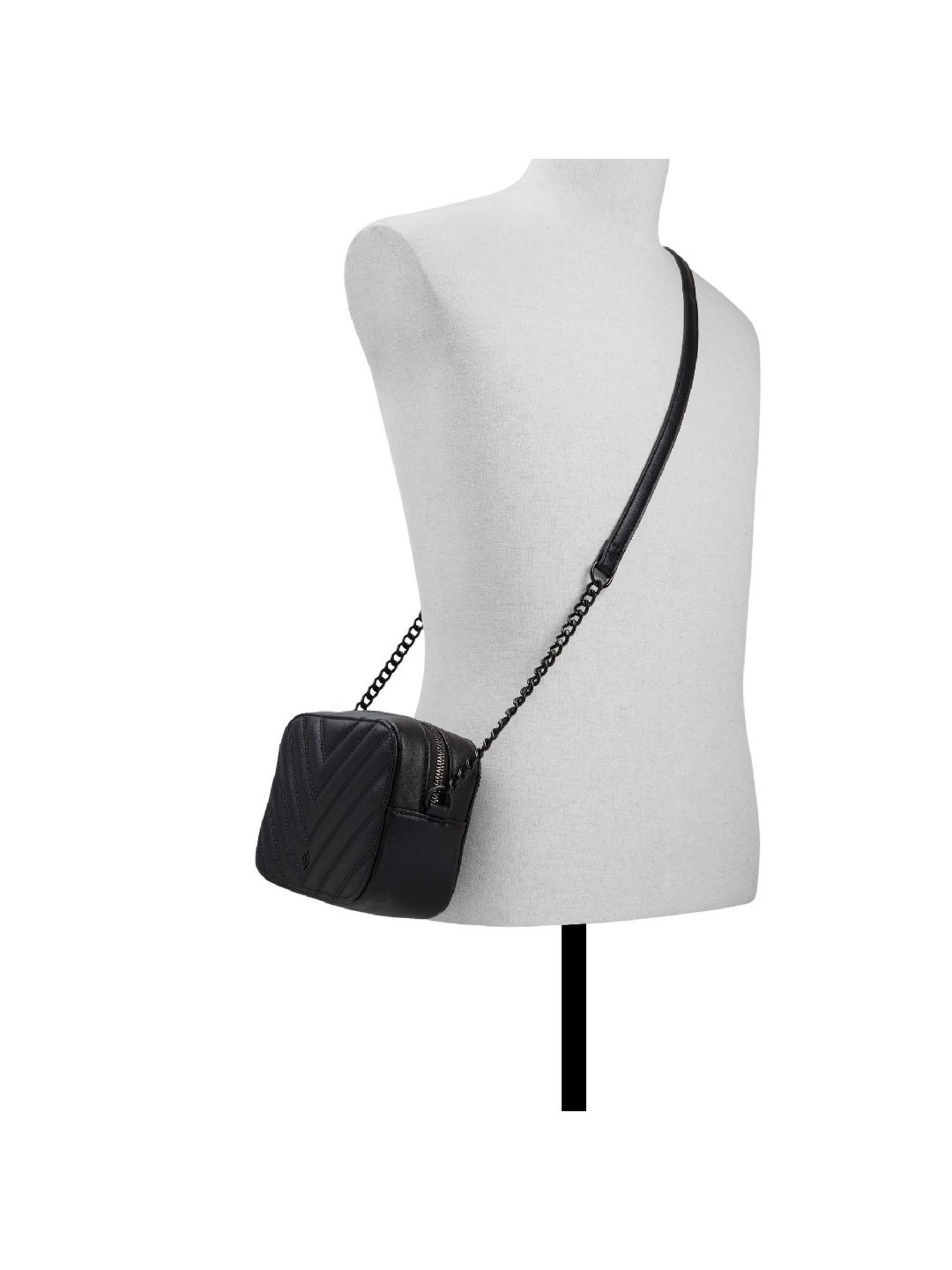 Call It Spring Black Textured Small Sling Handbag