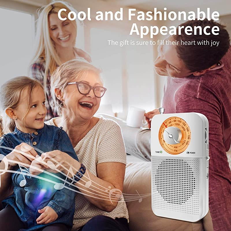 Retro AMFM Radio Portable with Headphone Jack Best Reception Battery Operated Personal Transistor by 2 AA Battery for WalkingJoggingand Travelling