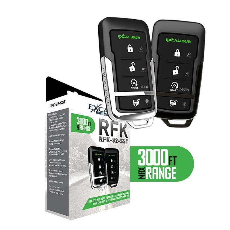 EXCALIBUR ALARMS RFK-32-SST Excalibur 4-Button 1-Way Remote Kit for Excalibur Omegalink and Fortin Remote Starters