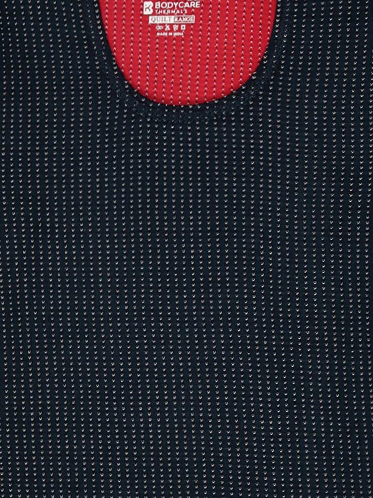 Bodycare Kids Navy Cotton Self Pattern Full Sleeves Thermal Top