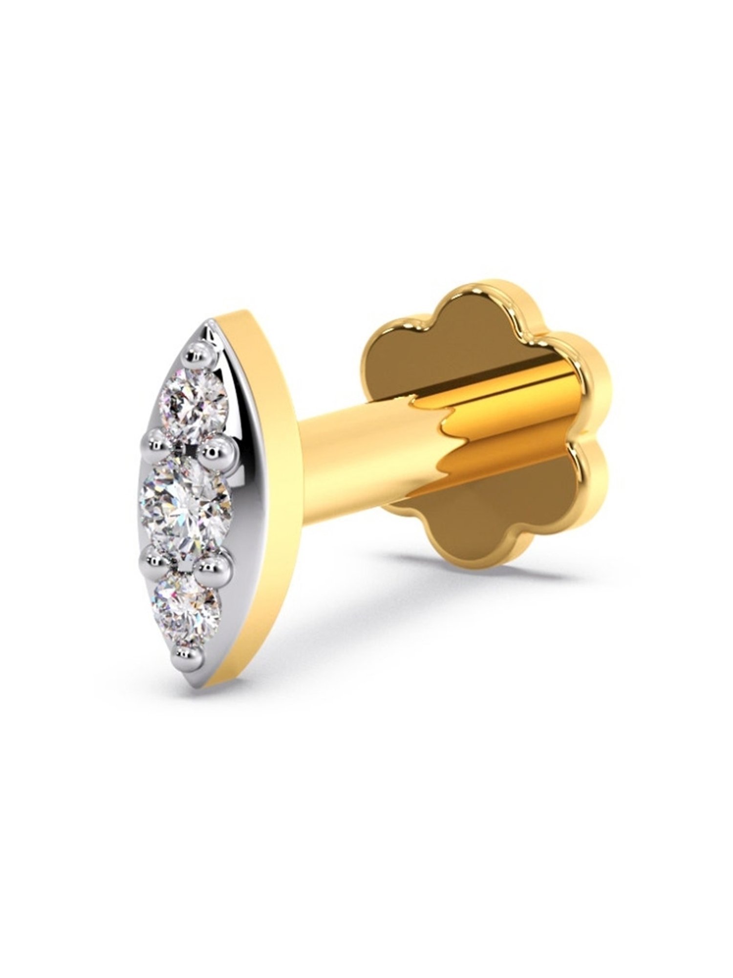 Candere by Kalyan Jewellers 18k Yellow Gold & Diamond Nosepin for Women