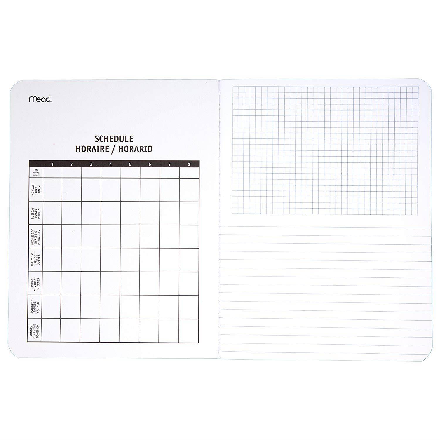 Mead Graph Composition Book, Square Deal, Black Marble, 7.5 x 9.75 Inches (09000)