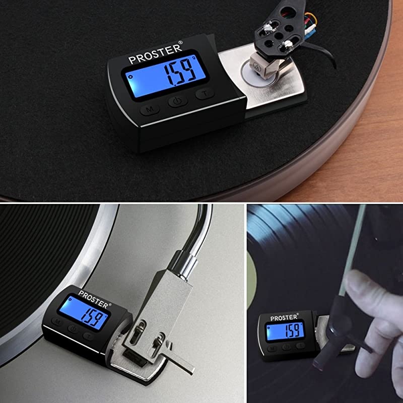 5g/0.01g Turntable Stylus Force Tracking Scale Phono Turntable Cartridge Pressure Gauge Tone Arm Scale Record Stylus Alignment with LCD Backlight for Tonearm Phono Cartridge