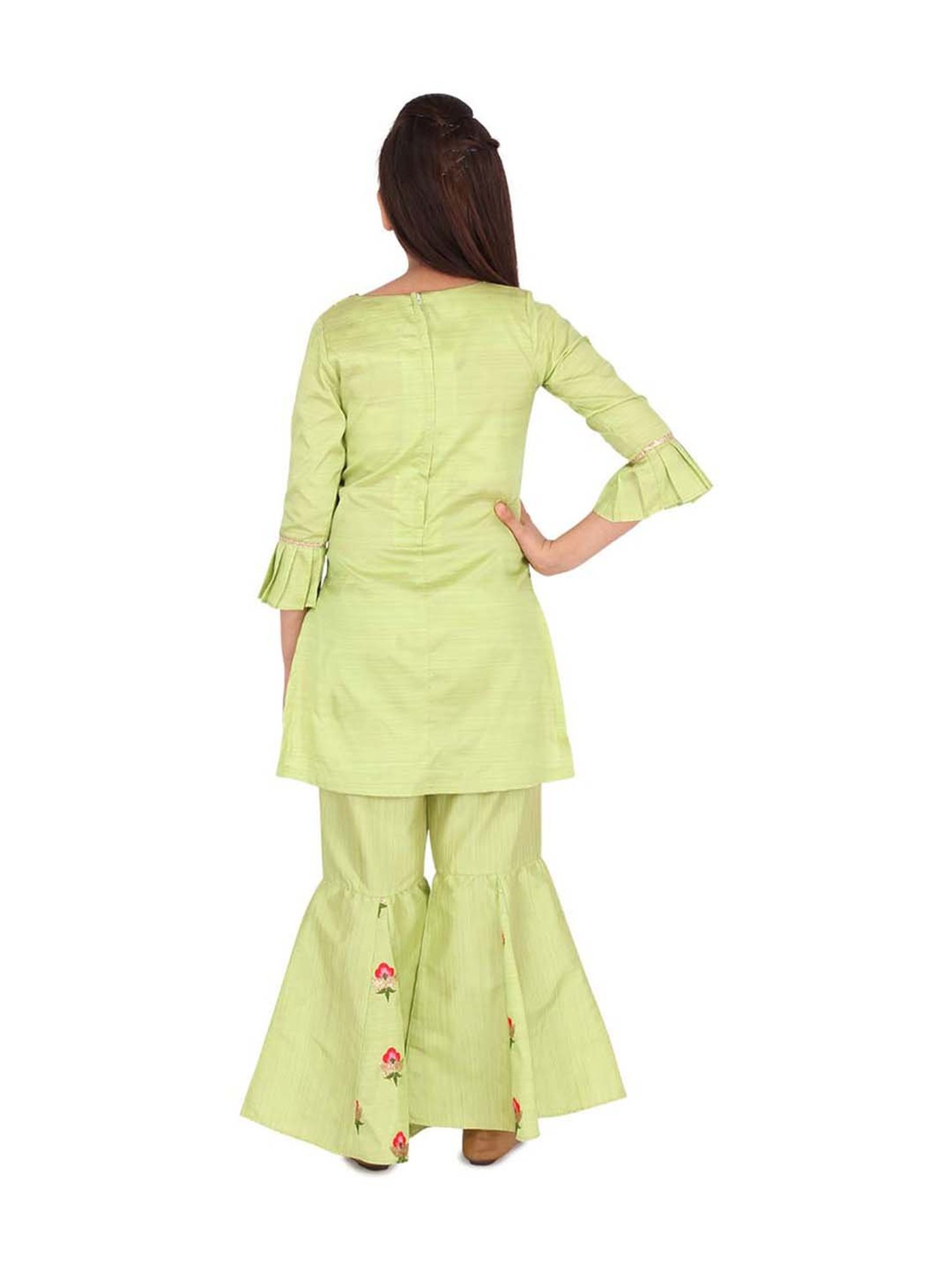 VASTRAMAY Kids Blue & White Cotton Over Dyed Kurta Set