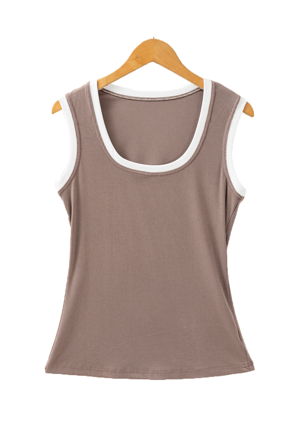 Pink Casual Solid Color Crew Neck Tank Top