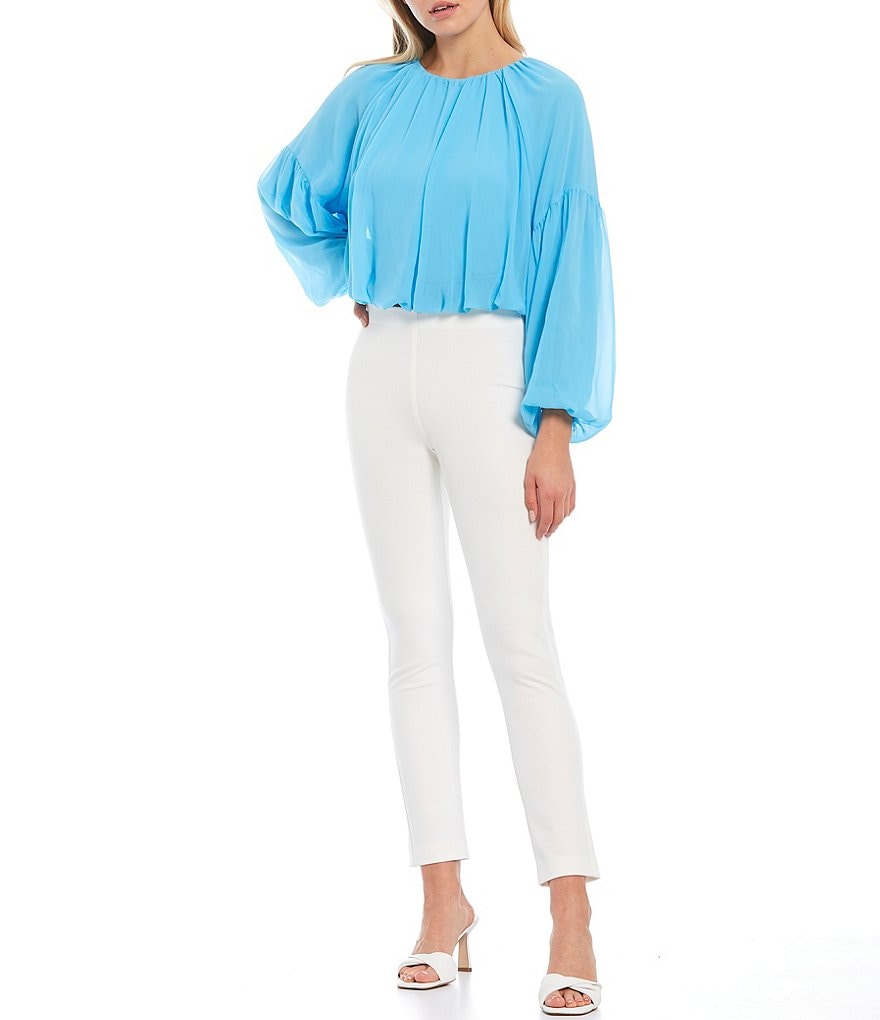 Gianni Bini Maurissa Chiffon Long Sleeve Knit Top