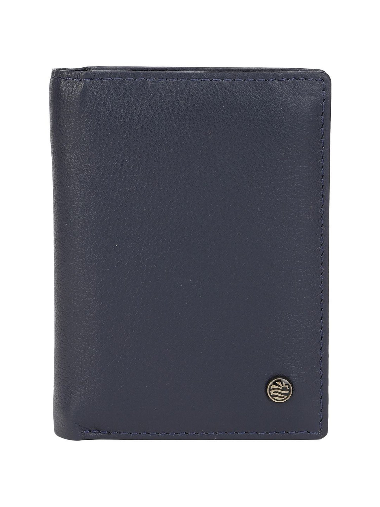 PERQUISITE Navy Casual Leather Bi-Fold Wallet for men