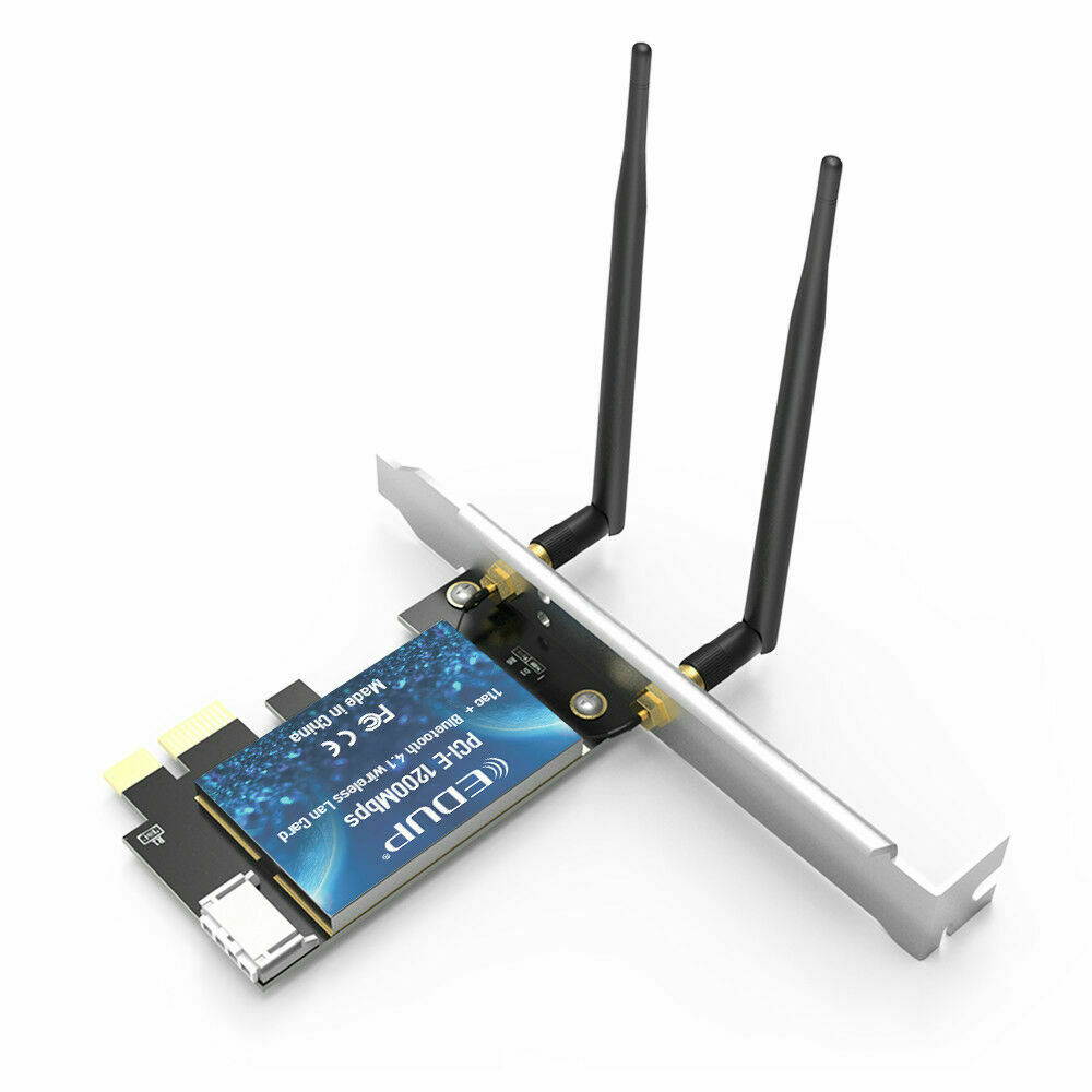 Dual Band AC 1200M PCI-E Card Wireless Bluetooth Adapter Dongle Low Profile