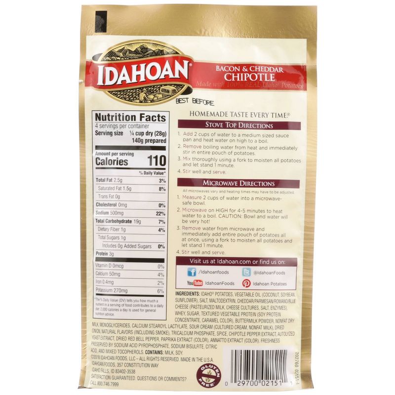 Idahoan Bacon & Cheddar Chipotle Mashed Potatoes - 4oz