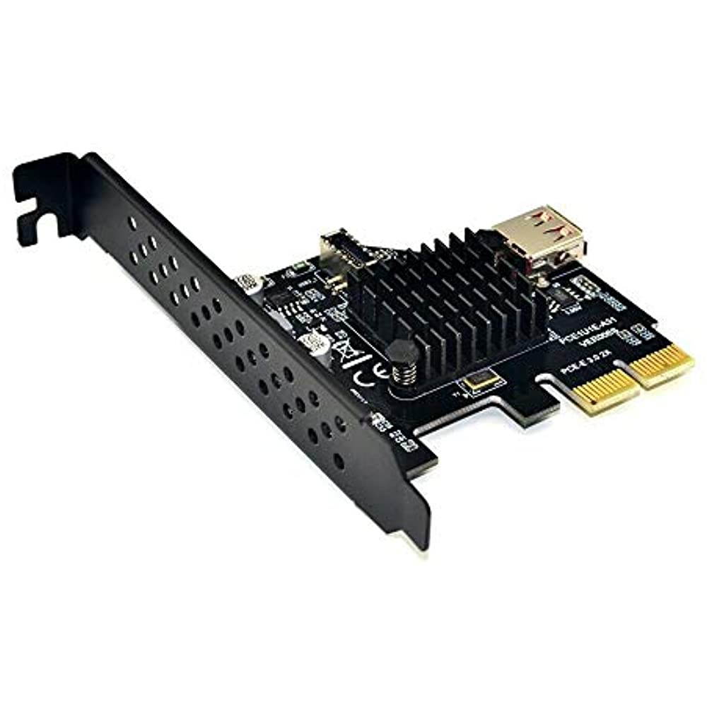 axGear PCIe to USB 3.1 Type E Front Panel Socket Adapter Card Express for Motherboard