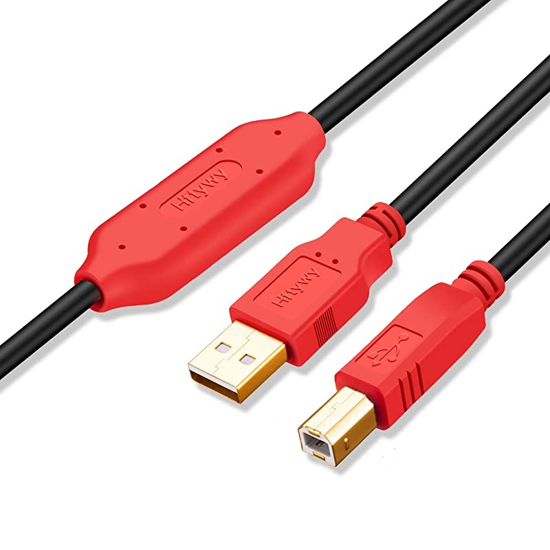 Long Printer Cable 40 ft Printer Cable  Builtin 1pcs Signal Booster Chip USB Active Repeater USB 20 A to B Male Printer Scanner Cable for HP Canon Dell Lexmark Samsung More Red