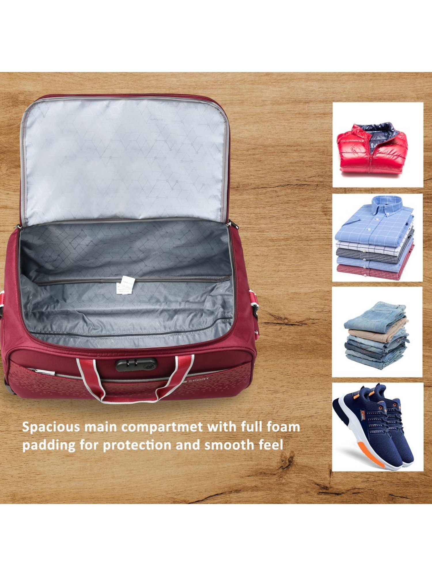 LAVIE SPORT Maroon Printed Duffle Bag