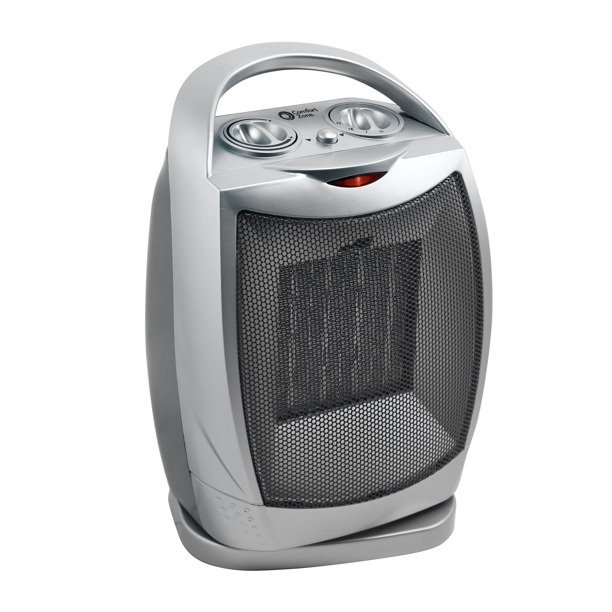 Comfort Zone CZ449 Oscillating Portable Ceramic Space Heater, Silver