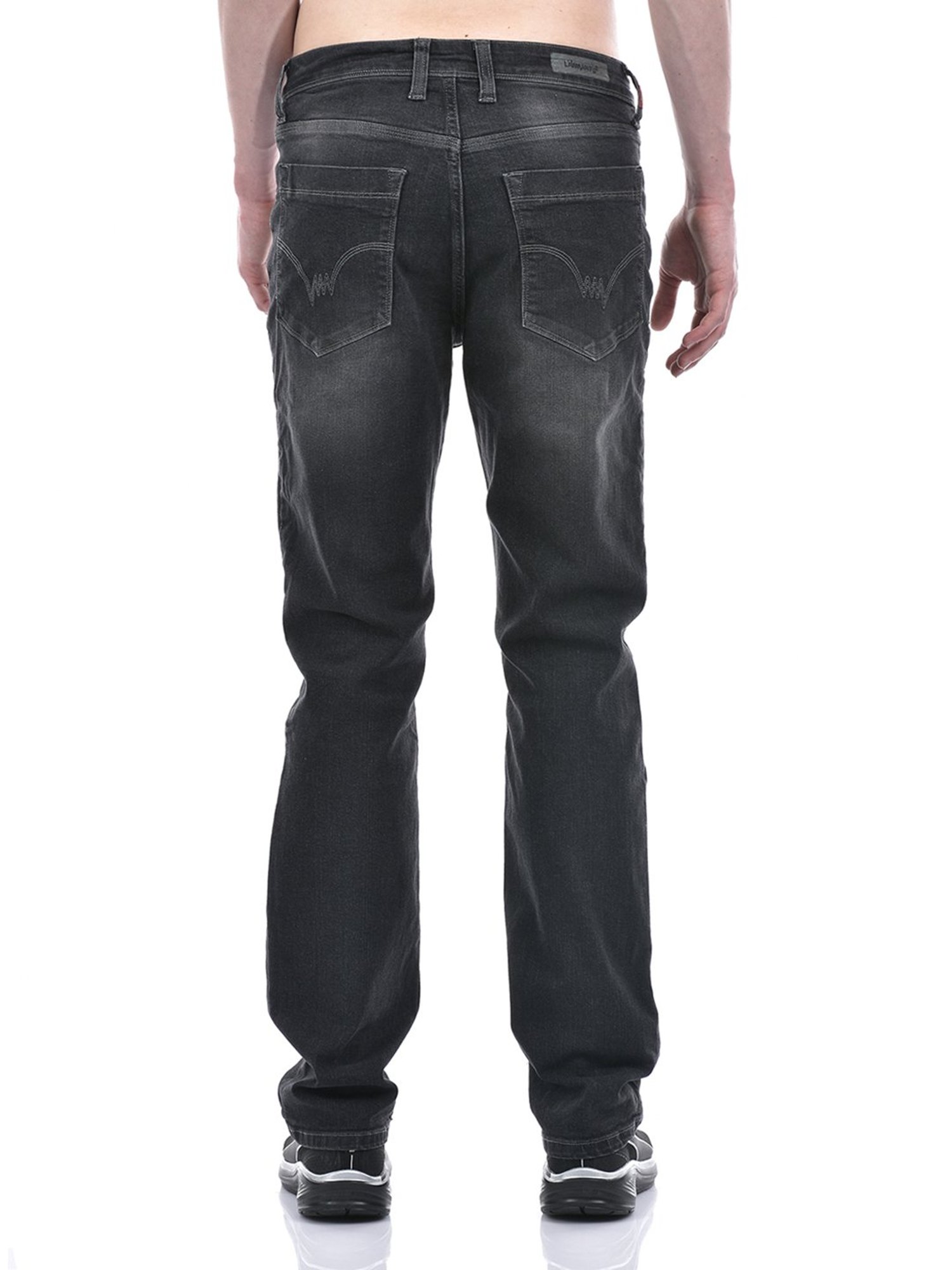 Lawman Pg3 Dark Grey Straight Fit Lightly Washed Jeans