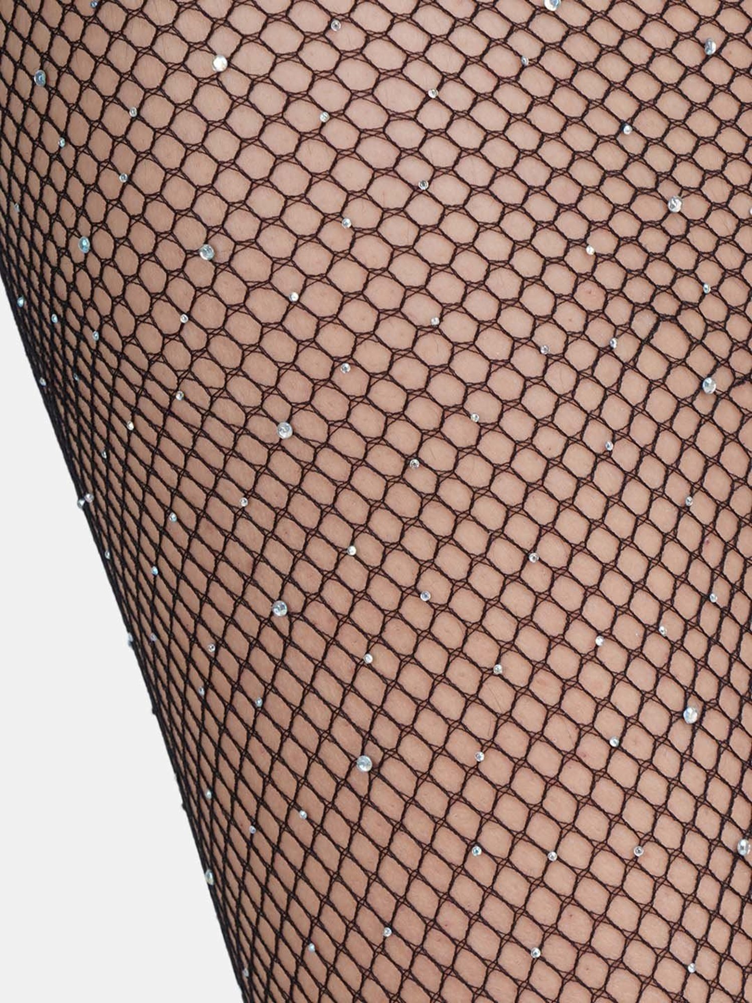 Secrets By ZeroKaata Beige & Black Embellished Pantyhose Stockings - Pack Of 2