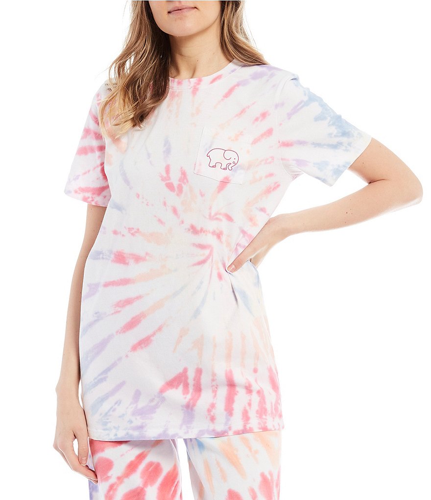 Ivory Ella Coordinating Short Sleeve Tie-Dye Graphic Print Tee