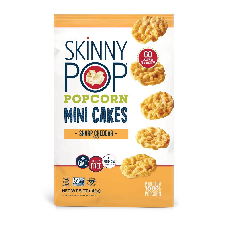 SkinnyPop Sharp Cheddar Popcorn Mini Cakes - 5oz