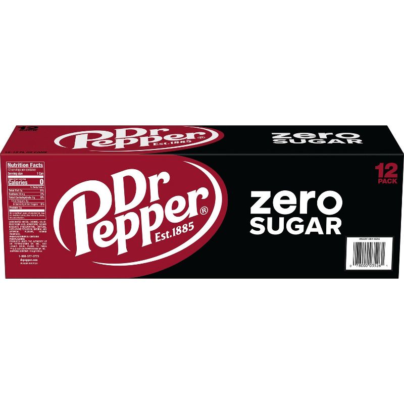 Dr Pepper Zero Sugar - 12pk/12 fl oz Cans