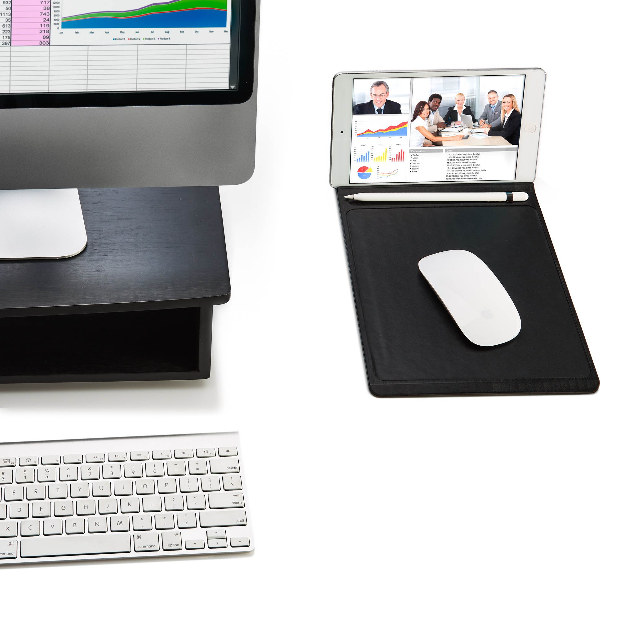 Prosumer's Choice Bamboo Mouse Pad with Phone / Tablet Stand - Black