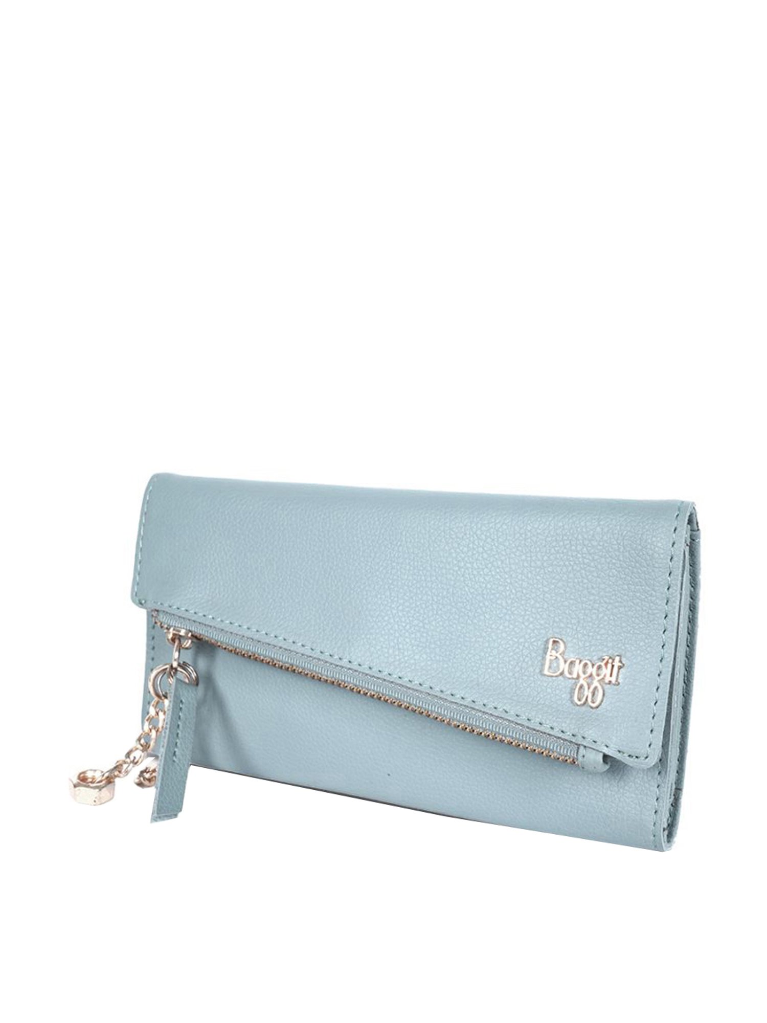 Baggit Blue Solid Tri-Fold Wallet for Women