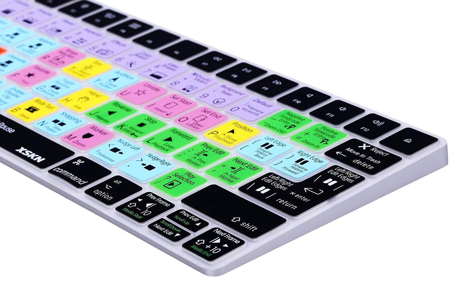 XSKN Magic Keyboard Final Cut Pro X Shortcut Keyboard Cover, XSKN Durable FCPX Hotkeys Silicone Keyboard Skin for Apple Magic Keyboard MLA22LL/A, MLA22B/A (US & EU version)