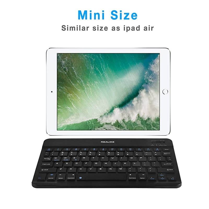 Bluetooth Keyboard, Ultra-Slim Rechargeable Wireless Bluetooth Keyboard for iOS, Android, Windows, and Mac Compatible with iPad, iPad Pro, iPhone, Android Tablets etc (Black)
