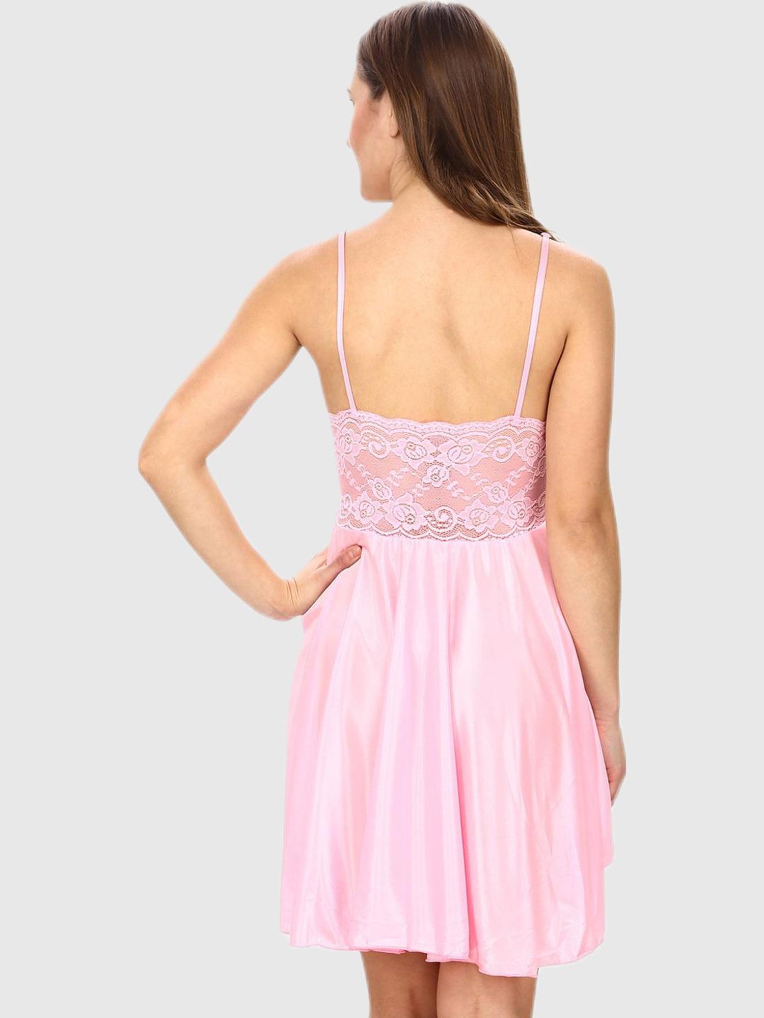 Secret Wish Pink Solid Night Dress