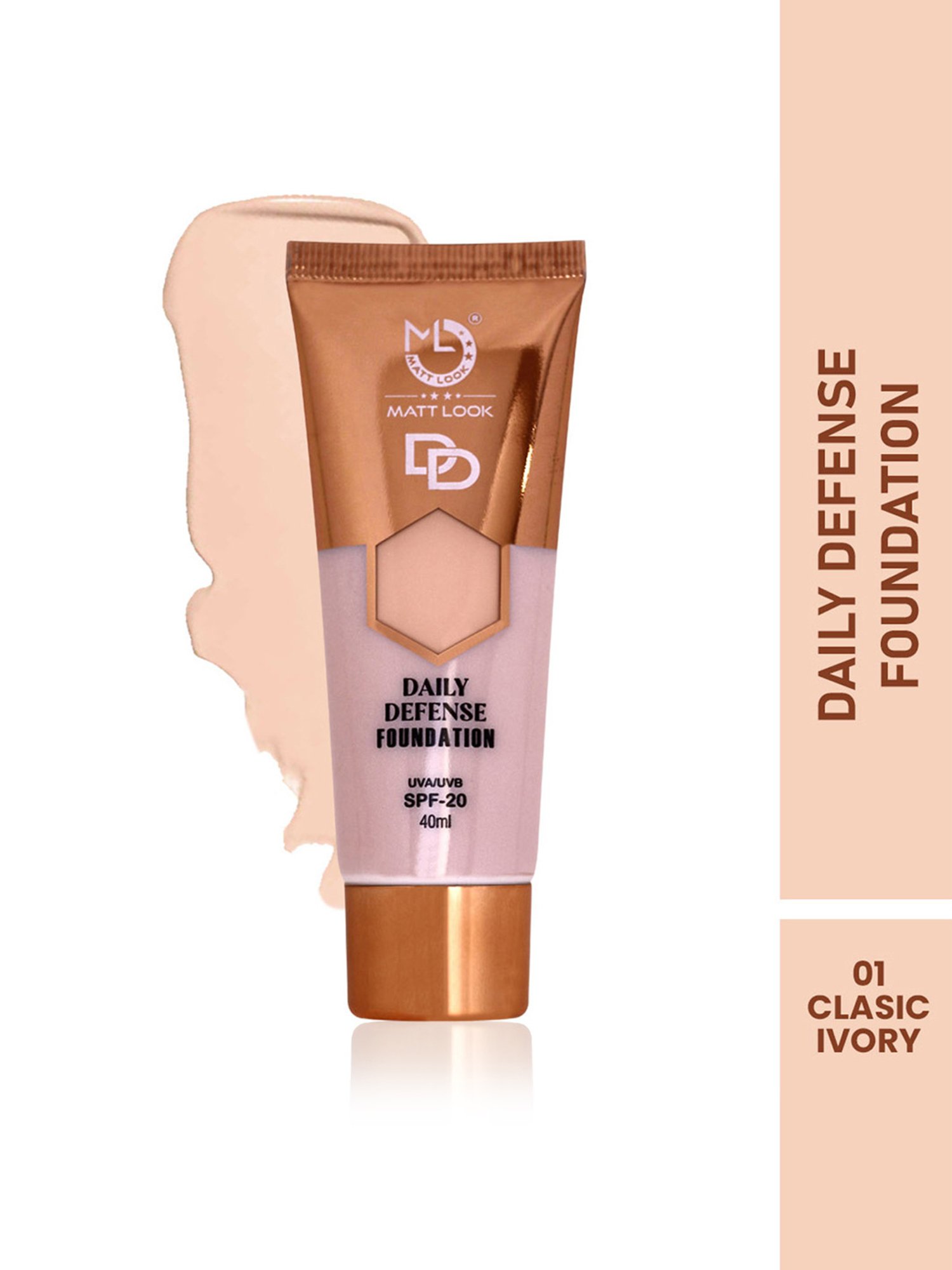 Matt Look DD Daily Defense Foundation SPF 20 01 Classic Ivory - 40 ml