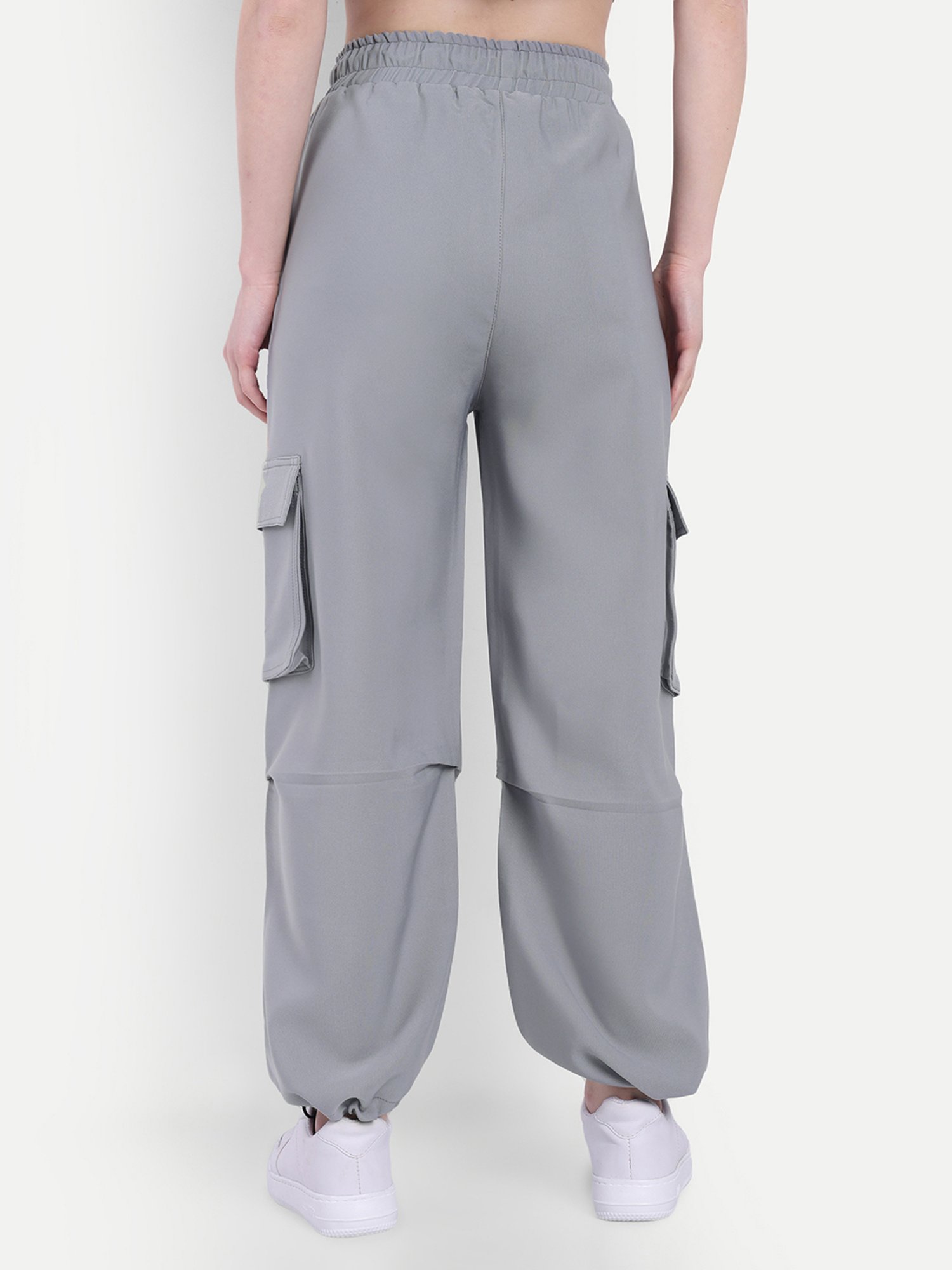 BROADSTAR Women Grey Loose Fit Parachute Pants