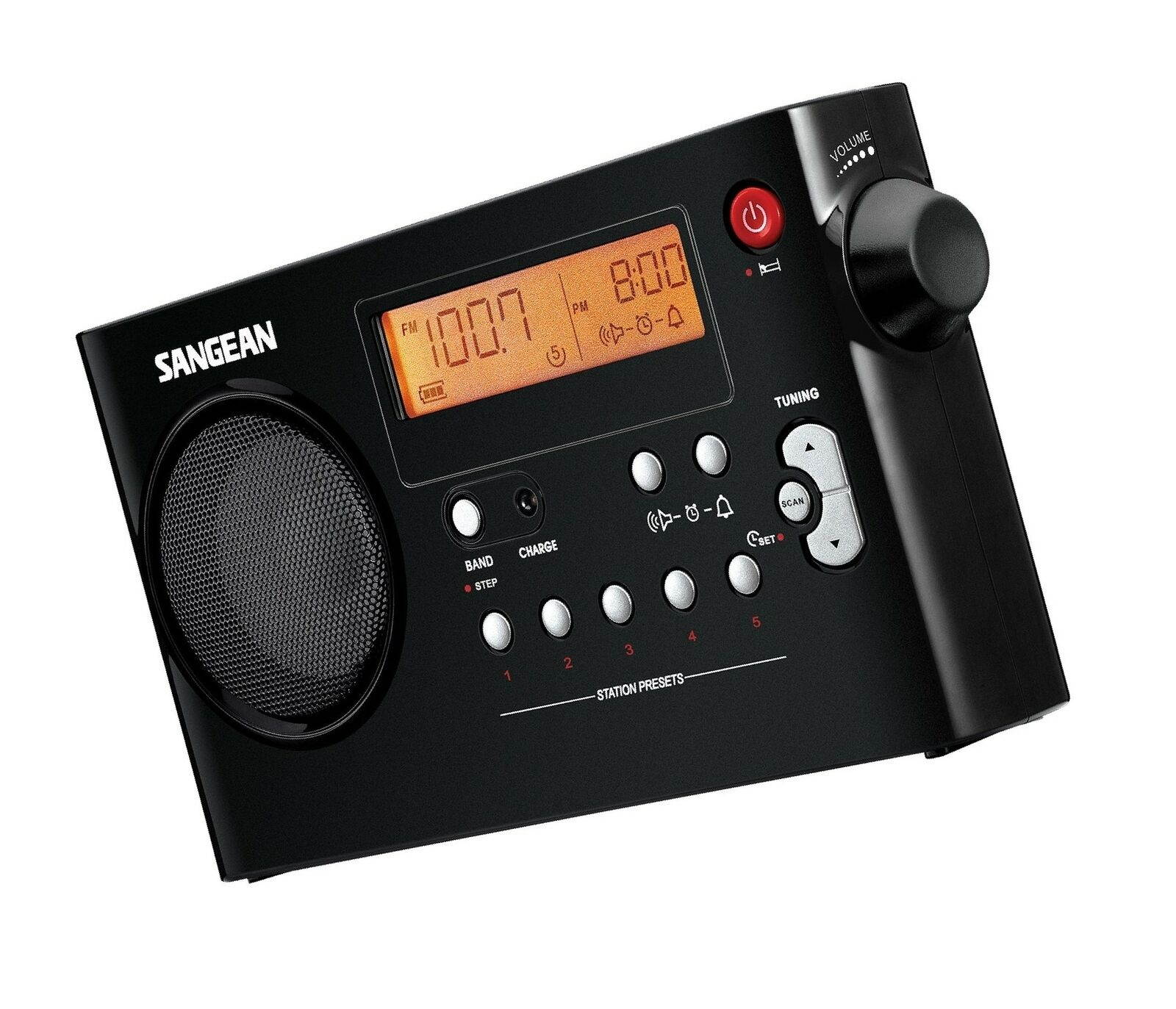 Sangean PR-D7 BK AM/FM Digital Rechargeable Portable Radio - Black Single