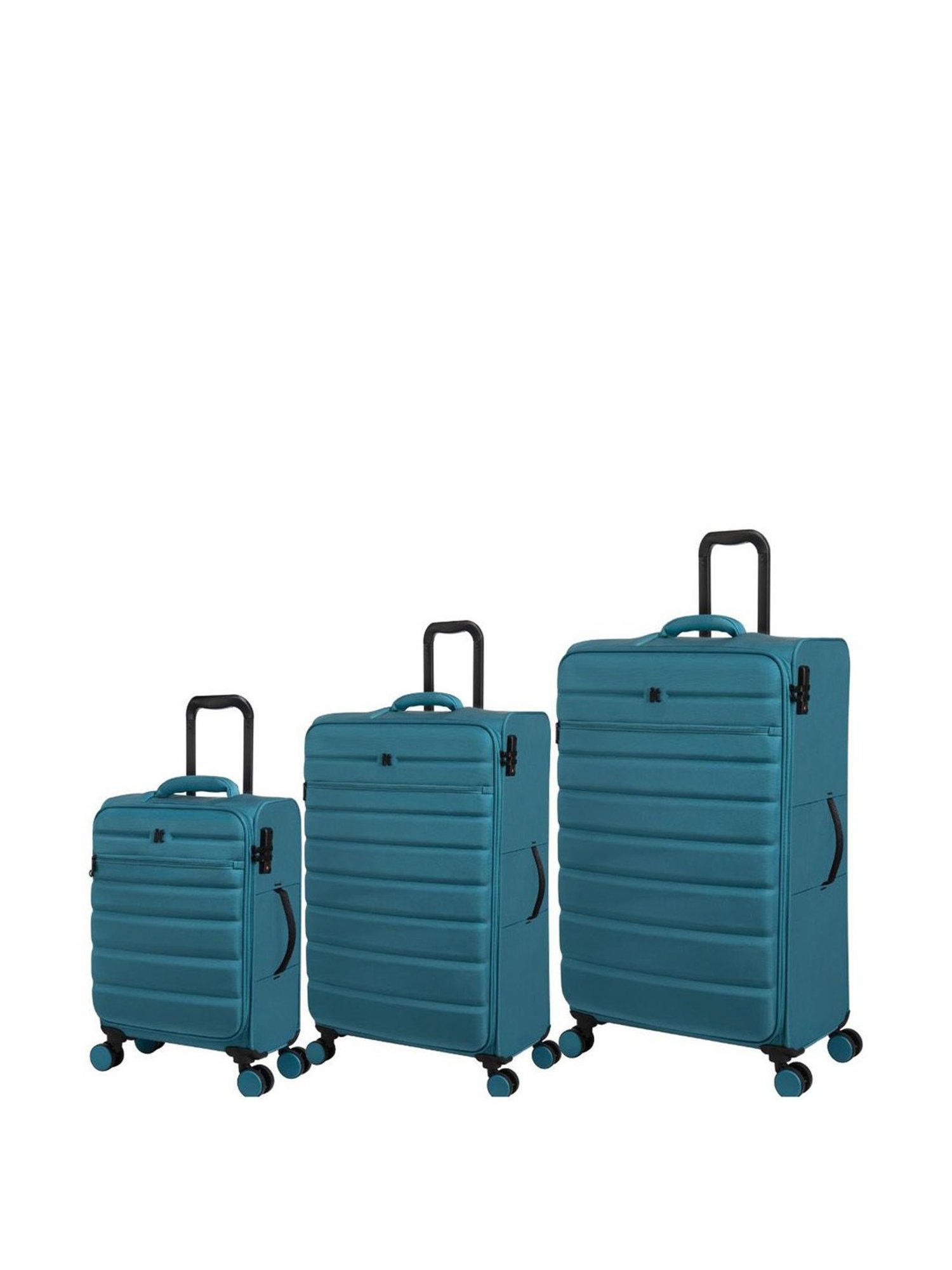 it luggage Census Grey Set of 3-28, 24 & 20 inches Soft Case Luggage Trolley with TSA Lock