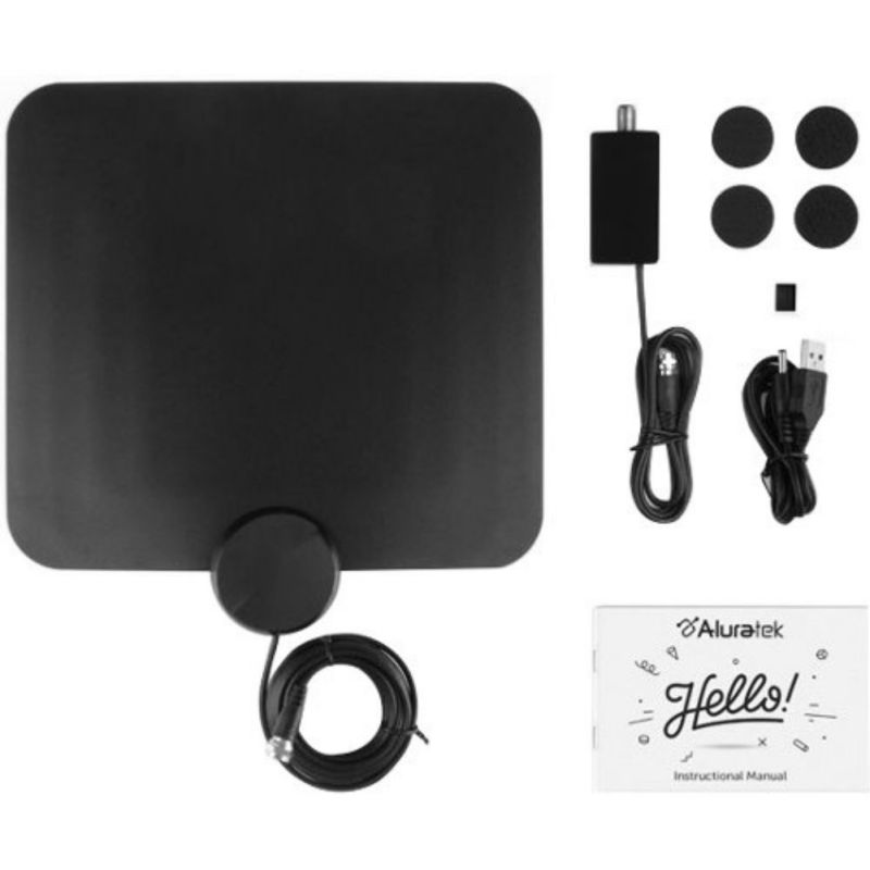 Aluratek Indoor Hd Digital Tv Antenna With Amplifier Signal Booster