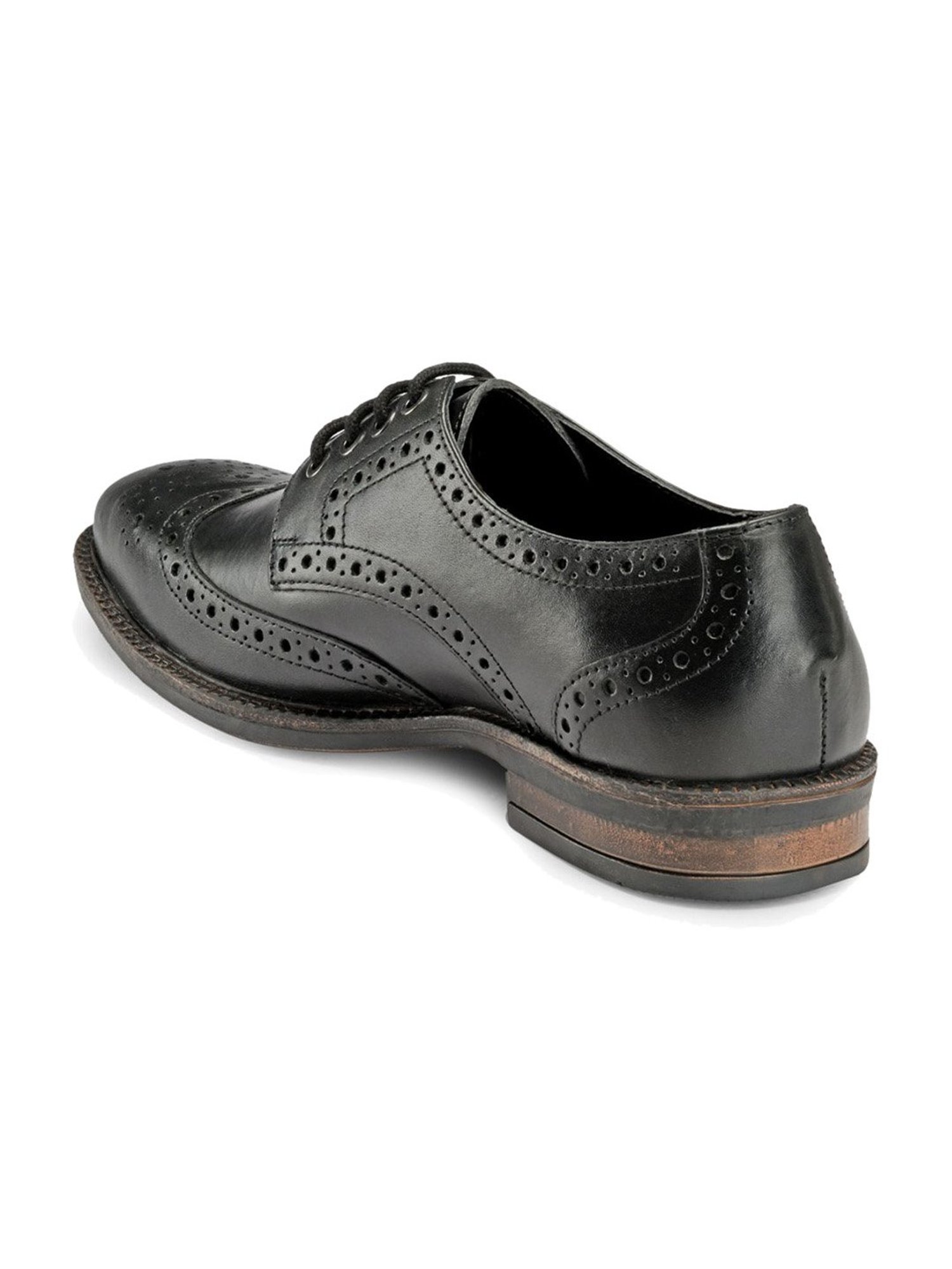 Teakwood Leathers Men's Black Brogue Shoes